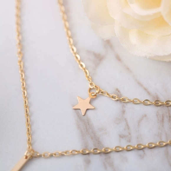 BOHO MULTILAYERED GOLD NECKLACE - Picture 3 of 7